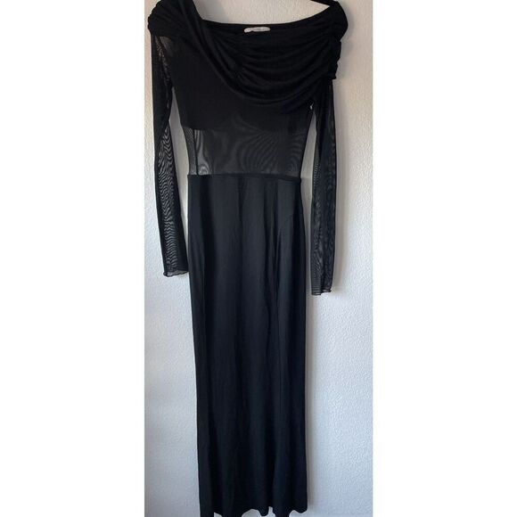 Favorite Daughter The New Era Off the Shoulder Jersey Maxi Dress Black Sz XL - Picture 6 of 7